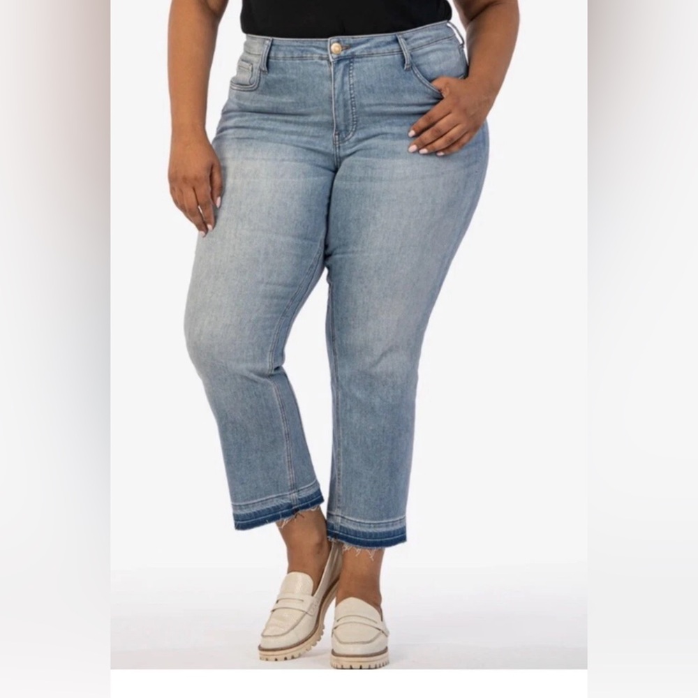 Kut From The Kloth Kelsey Fab Ab Ankle Flare Blue‎ Jeans Plus Size 20W